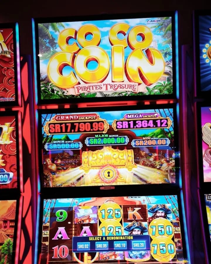 The Coco Coin Pirates Treasure machine on the Victoria Casino floor