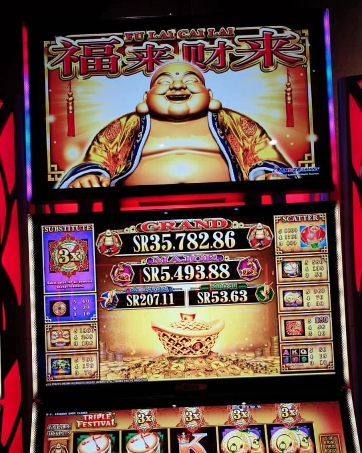 The Fu Lai Cai Lai machine on the Victoria Casino floor